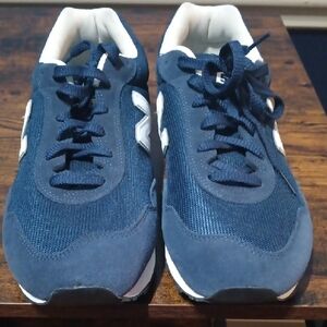 Navy Blue Sneakers with White Accents